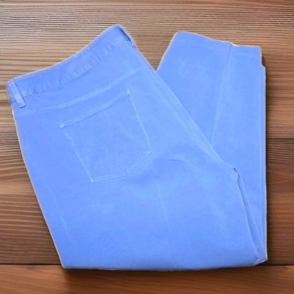 Talbots Women's Pants 22W X 23 Navy Blue High-Rise Slim Ankle Stretch Preppy